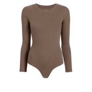Mocha Ribbed Long Sleeve Bodysuit